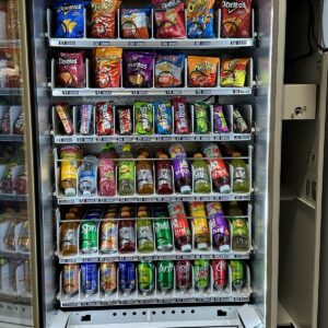 COMBO VENDING MACHINE GLASS FRONT W/CREDIT CARD READER