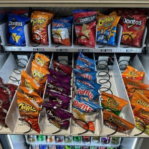 COMBO VENDING MACHINE GLASS FRONT W/CREDIT CARD READER