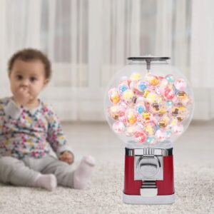 Gumball Machine, Gum Ball Candy Machine Mini Vending Machine Hold 500 Balls or Candies with a Diameter of 1.26 Inch, Candy Vending Machine for Birthdays, Christmas and Kiddie Parties (red)