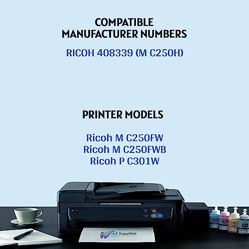 AZ SUPPLIES Compatible Toner Cartridge Replacement for RICOH 408339 (M C250H) with Ricoh M C250FW, M C250FWB, P C301W - Yellow