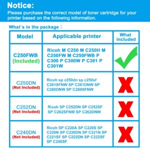 LCL Remanufactured Toner Cartridge Replacement for Ricoh 408350 M C250 M C250H M C250FW M C250FWB P C300 P C300W P C301 P C301W (1-Pack Magenta)