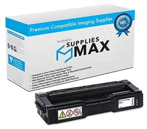 suppliesmax compatible replacement for ricoh m-c250fw/m-c250fwb/p-c301w black toner cartridge (6900 page yield) (type m-c250h) (408340)