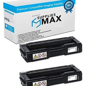 SuppliesMAX Compatible Replacement for Ricoh M-C250FW/M-C250FWB/P-C301W Black Toner Cartridge (2/PK-6900 Page Yield) (Type M-C250H) (408336_2PK)