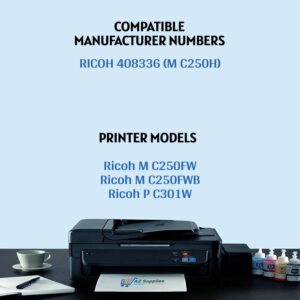 AZ SUPPLIES Compatible Toner Cartridge Replacement for RICOH 408336 (M C250H) with Ricoh M C250FW, M C250FWB, P C301W - Black