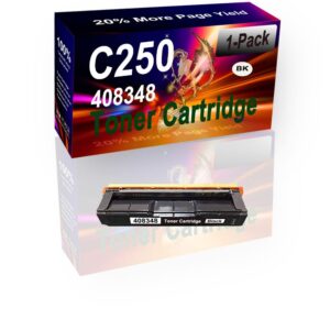 siniya 1-pack (black) compatible high yield c250 408348 printer toner cartridge use for ricoh m c250fwb m c250 printers