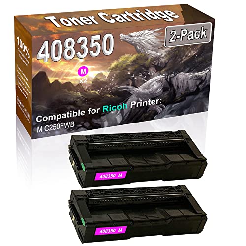 2-Pack (Magenta) High Yield Compatible M C250 (408350) Printer Toner Cartridge use for Ricoh M C250FWB Printers