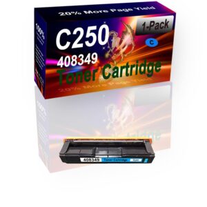 SINIYA 1-Pack (Cyan) Compatible High Yield C250 408349 Printer Toner Cartridge use for Ricoh M C250FWB M C250 Printers