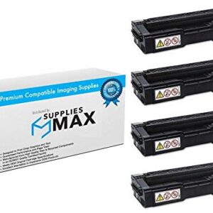 SuppliesMAX Compatible Replacement for Ricoh M-C250FW/M-C250FWB/P-C301W Toner Cartridge Combo Pack (BK/C/M/Y) (Type M-C250H) (40835MP)