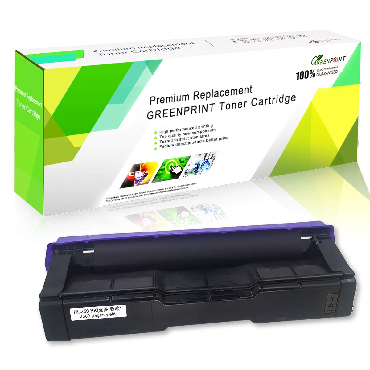 Compatible Toner Cartridge SP C250 C261 Black High Capacity 2300 Pages GREENPRINT for RICOH Aficio SP C250DN C250SF C261SFN C261SFNw C261DNw Laser Printers