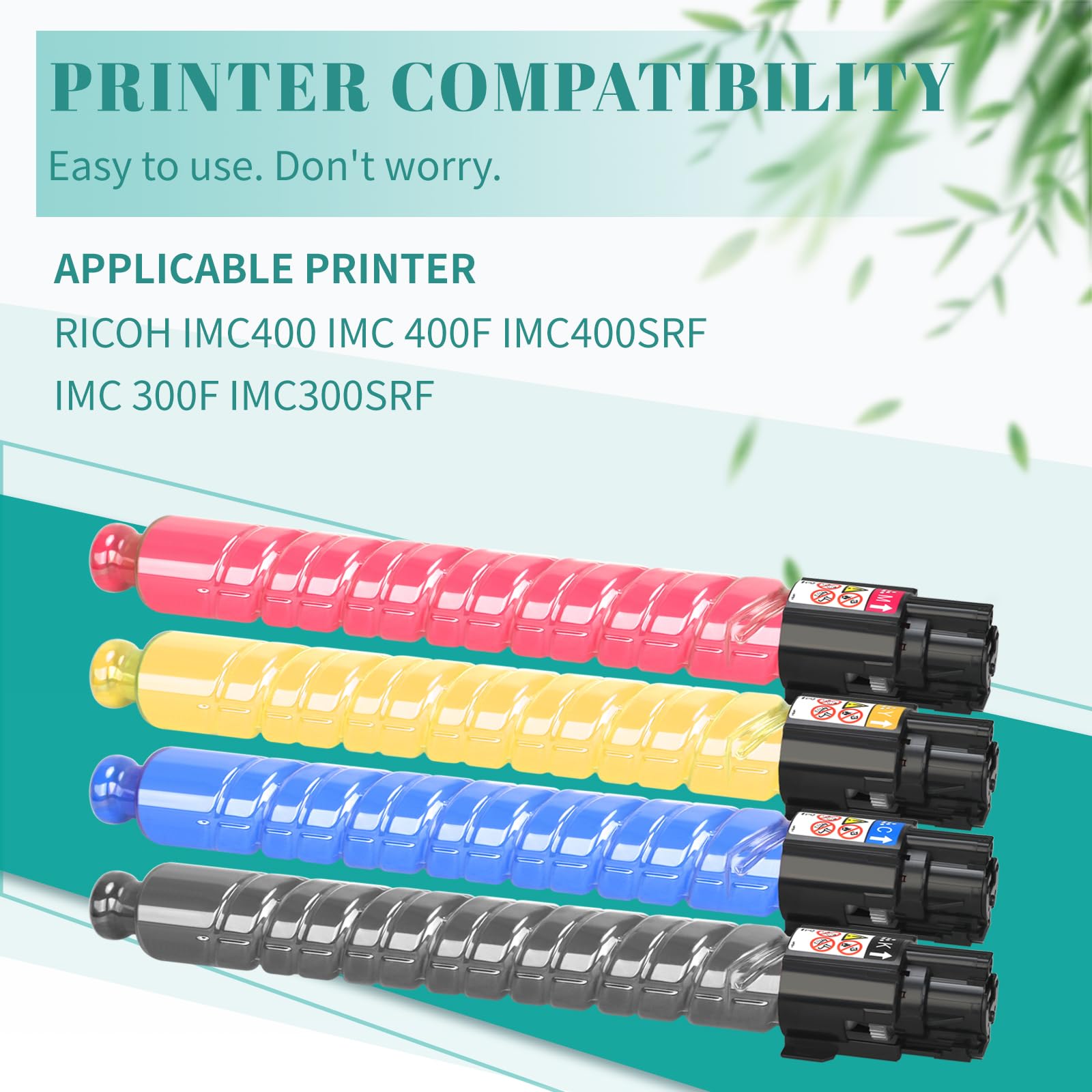 SAIDING Remanufactured Toner Cartridge Compatible for Ricoh IMC400 IMC300 842370 842371 842372 842373 to Use with IM400 IMC 400F IMC400SRF IMC 300F IMC300SRF Printer (4 Pack)