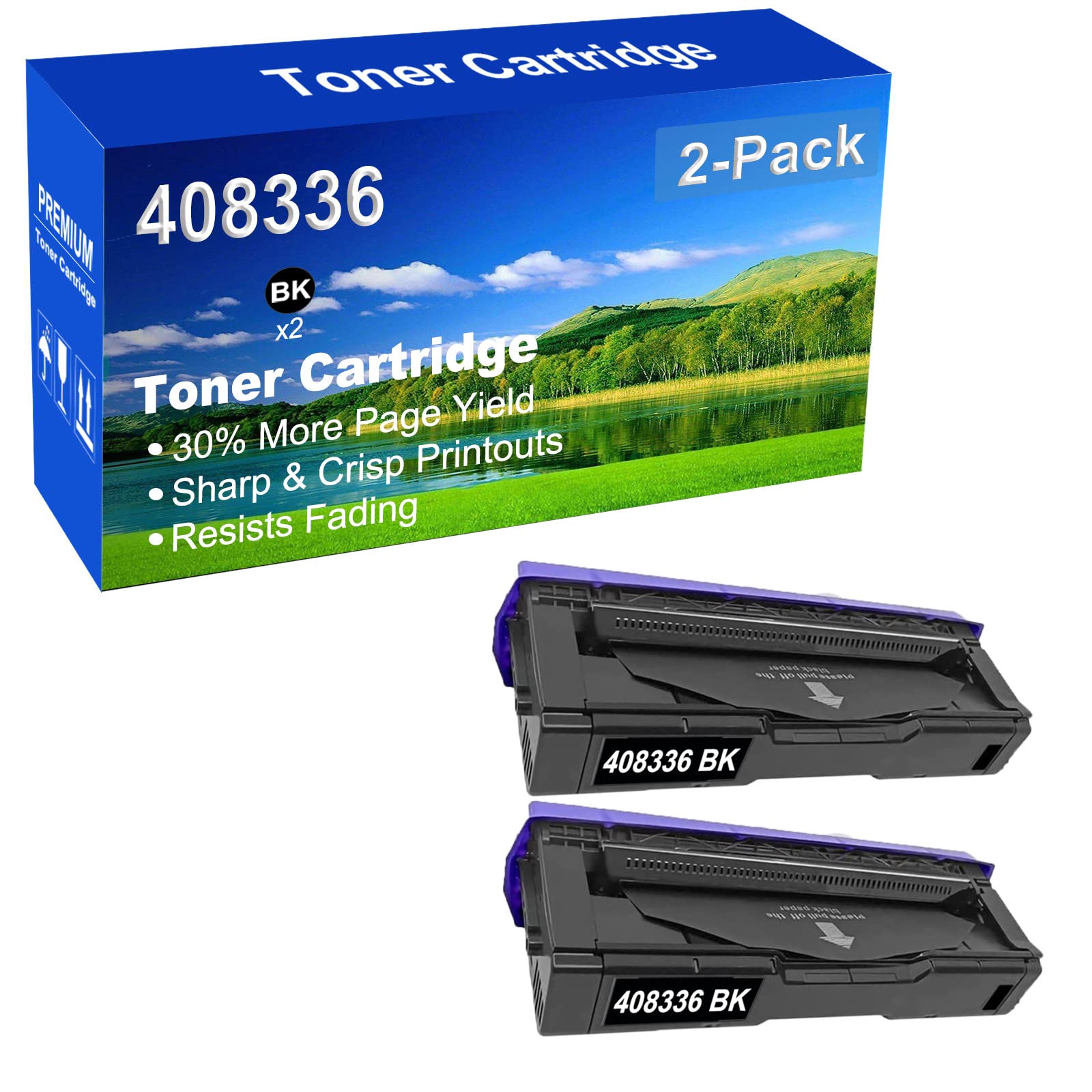 SINIYA 2-Pack (Black) Compatible High Capacity 408336 Toner Cartridge Used for Ricoh M C250 C250FW C250FWB C251FW, P C300 C300W C301 C301W C311W Printer