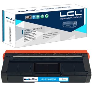 lcl remanufactured toner cartridge replacement for ricoh 407540 sp c250dn sp c250sf c261sfnw sp c261dnw sp c260dnw sp c260sfnw (1-pack cyan )