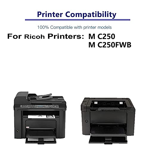 Jullu 3-Pack (C+Y+M) Compatible High Yield 408349+ 408351+ 408350 Laser Printer Toner Cartridge Used for Ricoh M C250FWB, M C250 Printer