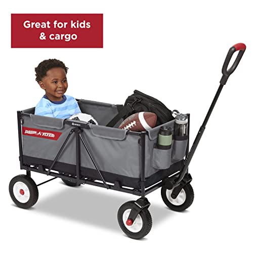 Radio Flyer The Beast EZ Fold Maximum Capacity Heavy-Duty Kid & Cargo Wagon, Collapsible Wagon for Ages 1.5-6 Gray