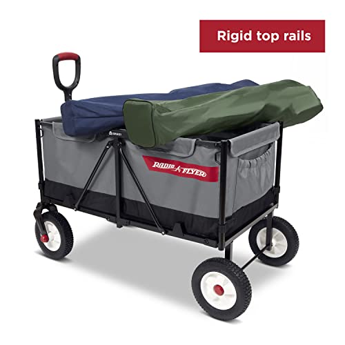 Radio Flyer The Beast EZ Fold Maximum Capacity Heavy-Duty Kid & Cargo Wagon, Collapsible Wagon for Ages 1.5-6 Gray