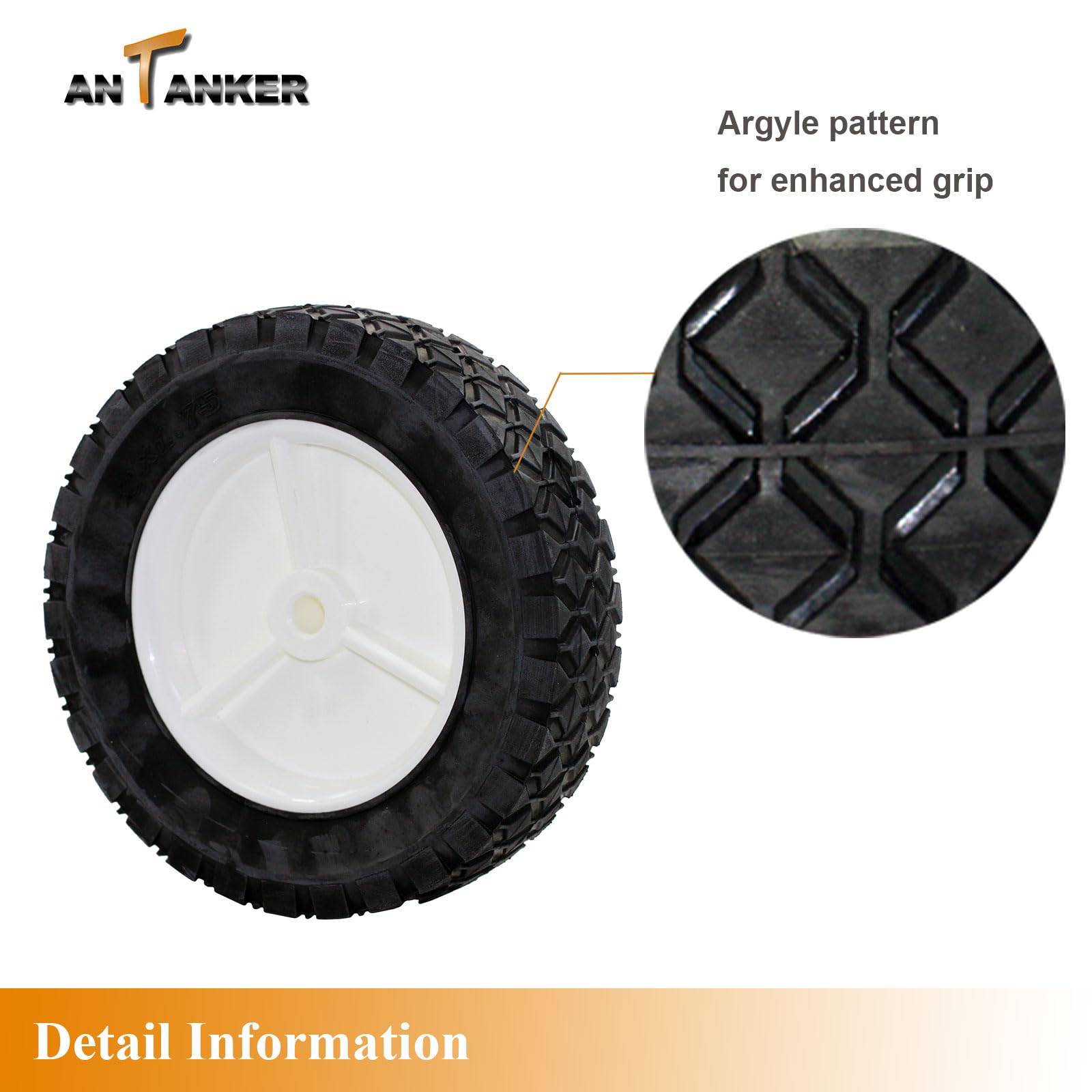 Antanker 8-Inch Plastic Wheel Replaces for Oregon 72-108 Wheel 8 x 175 Universal Wheel