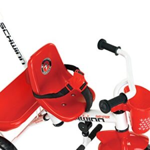 Schwinn Easy Steer Bike for Toddler, Kids Tricycle with Removable Push handle, Steel Trike Frame, Boys and Girls Ages 2-4 Year Old, Red/White, 8"