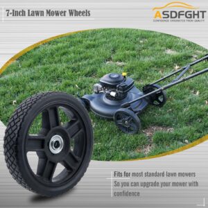 7 Inch Lawn Mower Wheels (2-pack) Fits Most Standard push Lawn Mowers, Inner and outer bearing structure - Includes Bolts, Nuts (Also available in 6~14-inch wheels)