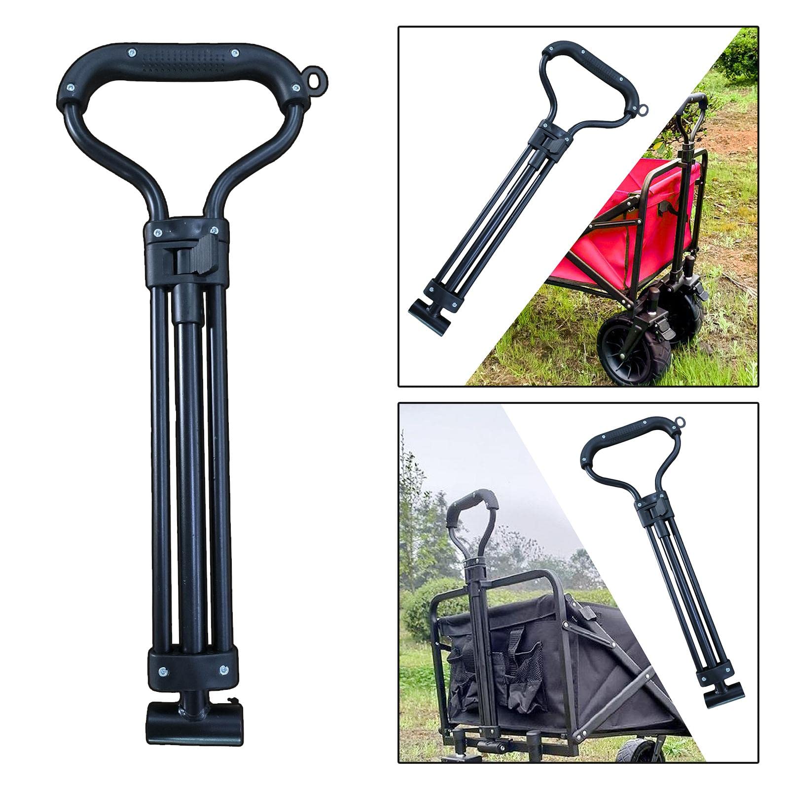 Milageto Pull Handle Spare Replacement for Collapsible Wagon Cart Outdoor Garden Attachment Park