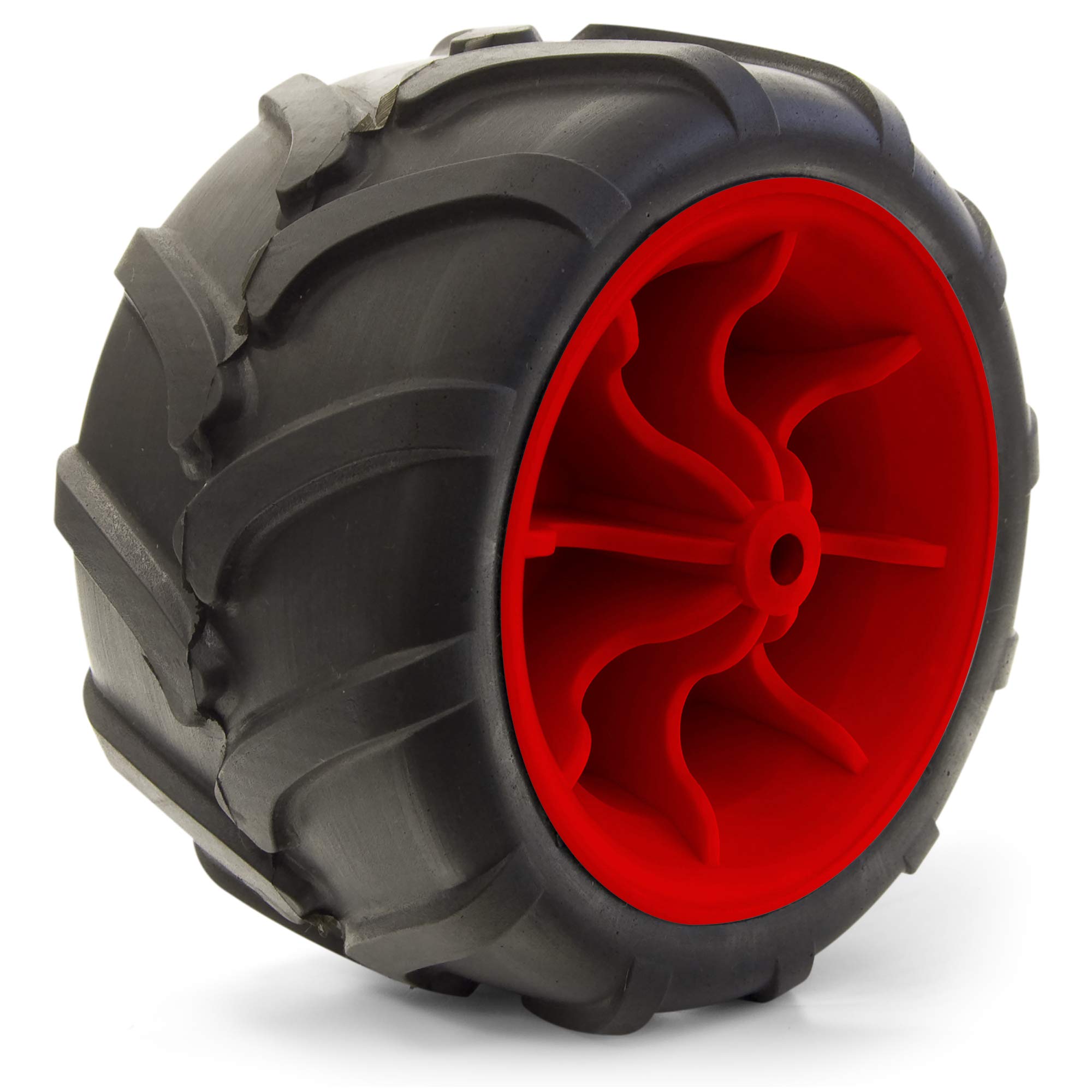 Creative Outdoor Single Replacement Tire Wheel for All-Terrain Wagons – Perfect for Wheelbarrow, Garden Cart, Wagon, Dolly (Black/Red)