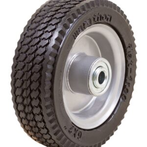 Marathon 6x2" Flat Free, Hand Truck / All Purpose Utility Tire on Wheel, 2.375" Centered Hub, 1/2" Bearings