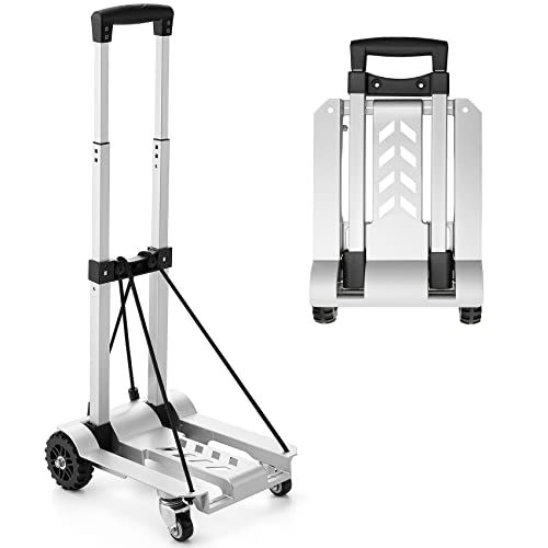 KEDSUM Foldable Aluminum Panel Hand Truck, Portable 270 lbs Lightweight Utility Cart for Travel, Shopping, Office Use