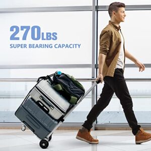 KEDSUM Foldable Aluminum Panel Hand Truck, Portable 270 lbs Lightweight Utility Cart for Travel, Shopping, Office Use