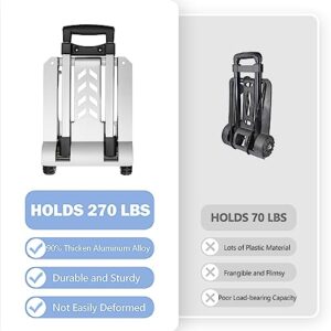 KEDSUM Foldable Aluminum Panel Hand Truck, Portable 270 lbs Lightweight Utility Cart for Travel, Shopping, Office Use