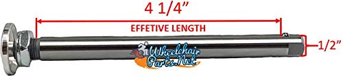 Quick Release AXLES for Rear Wheelchair Wheels. Aluminum Push Button. Choose Your Size (1/2" X 4 1/4")