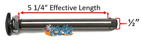 Quick Release AXLES for Wheelchairs-Big Round Black Button. Choose Your Size (1/2" X 5 1/4")