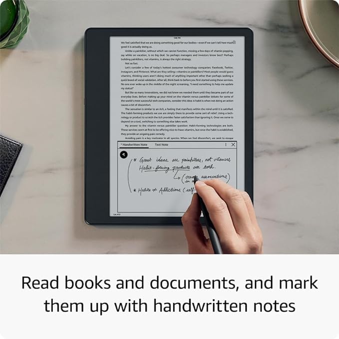 Kindle Scribe Everything Bundle including Kindle Scribe (32 GB), Premium Pen, Leather Folio Cover with Magnetic Attach - Burgundy, Power Adapter, and Pen Replacement Tips