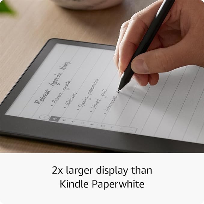 Kindle Scribe Everything Bundle including Kindle Scribe (32 GB), Premium Pen, Leather Folio Cover with Magnetic Attach - Burgundy, Power Adapter, and Pen Replacement Tips