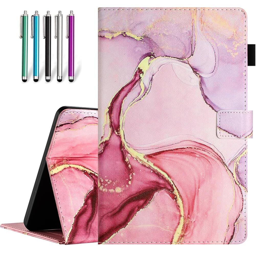 Fancity for Amazon Kindle Fire Max 11 Case (13th Generation, 2023 Release) 11" - Stand Cover Case for Fire 11 Tablet with Smart Auto Wake/Sleep & Pencil Holder, Marble Pink