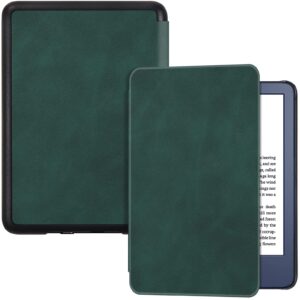 bozhuorui slim case for all-new kindle 11th generation - 2022 release (6 inch, model c2v2l3) - premium pu leather bookcover with auto sleep/wake (pine green)