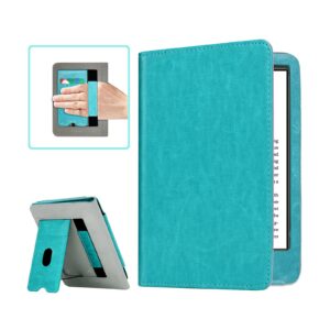 rsaquar case fits all-new 6" kindle 11th generation 2022 release - smart cover with hand strap, card slot and foldable stand for for kindle 2022, sky blue
