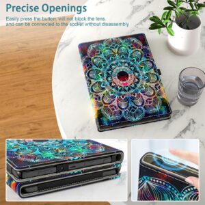 COOWPS for Amazon Fire Max 11 Tablet Case (13th Generation, 2023 Release) 11" - Slim Folding Stand Cover for Fire Max 11 Tablet with Auto Wake/Sleep, Hand Strap and Stylus Pen Holder, Mandala Flower