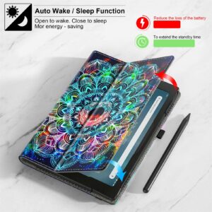 COOWPS for Amazon Fire Max 11 Tablet Case (13th Generation, 2023 Release) 11" - Slim Folding Stand Cover for Fire Max 11 Tablet with Auto Wake/Sleep, Hand Strap and Stylus Pen Holder, Mandala Flower