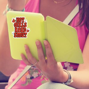 3.25" Hot girls Read Smut Laminated laptop tablet sticker Love to read Dirty Romance Novels Books Avid Adult Fire Spicy reader latte cappuccino espresso black Book kindle laptop pc desktop gift