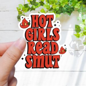 3.25" Hot girls Read Smut Laminated laptop tablet sticker Love to read Dirty Romance Novels Books Avid Adult Fire Spicy reader latte cappuccino espresso black Book kindle laptop pc desktop gift