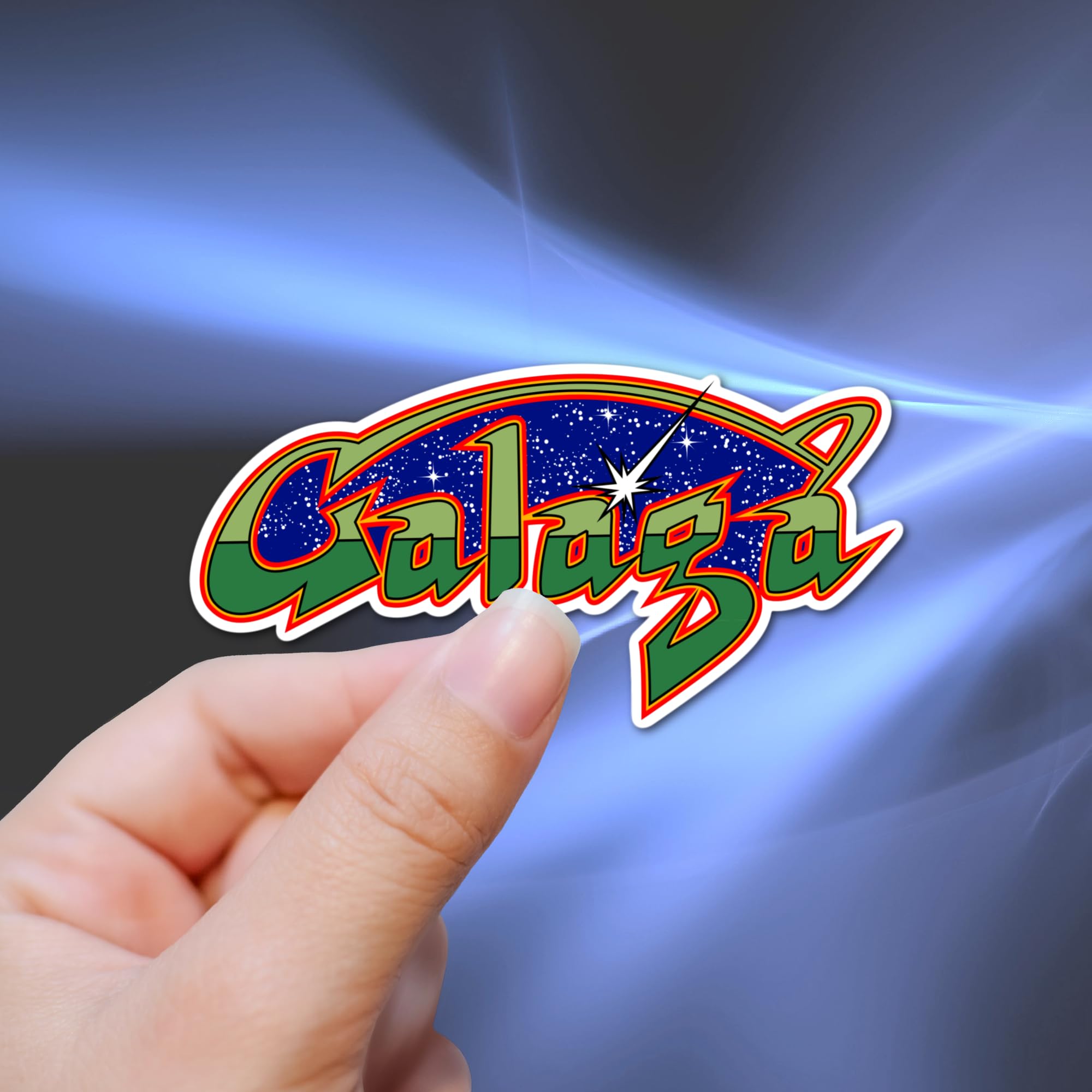 4" Galaga Art Retro Nostalgic Video Game Laminated Sticker Decal gift perfect for laptop, kindle, pc, tumbler, tablet and more