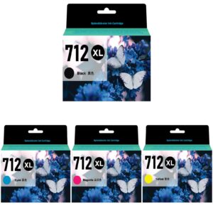 splendidcolor 712 ink remanufactured 712xl ink cartridges replacement for designjet t650 t630 t230 t210 studio plotter printers.712 black cyan magenta yellow ink cartridges