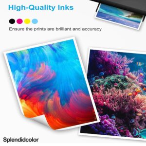 SPLENDIDCOLOR 712 Ink Remanufactured 712XL Ink Cartridges Replacement for DesignJet T650 T630 T230 T210 Studio Plotter Printers.712 Black Cyan Magenta Yellow Ink Cartridges