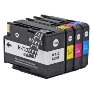 SPLENDIDCOLOR 712 Ink Remanufactured 712XL Ink Cartridges Replacement for DesignJet T650 T630 T230 T210 Studio Plotter Printers.712 Black Cyan Magenta Yellow Ink Cartridges