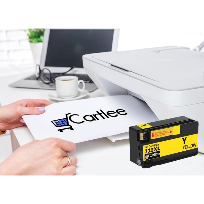 Cartlee Compatible Ink Cartridges Replacement for HP 712 712XL Ink Cartridges for HP for DesignJet T210 T230 T250 T630 T650 Studio Plotter Printers (1 Yellow)