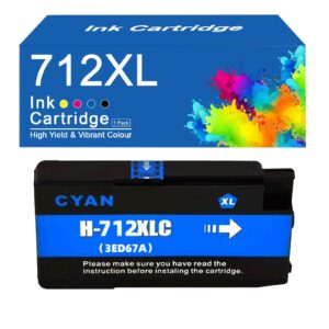 712XL 712 Ink Cartridges Compatible for HP 712XL 712 High Yield Ink Cartridges for HP DesignJet T210 T230 T250 T630 T650 Printers Cyan