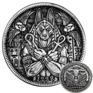 Egyptian Myth Azrael Anubis Werewolf Hobo Coin, Ancient Coins Silver Collection Challenge Coin