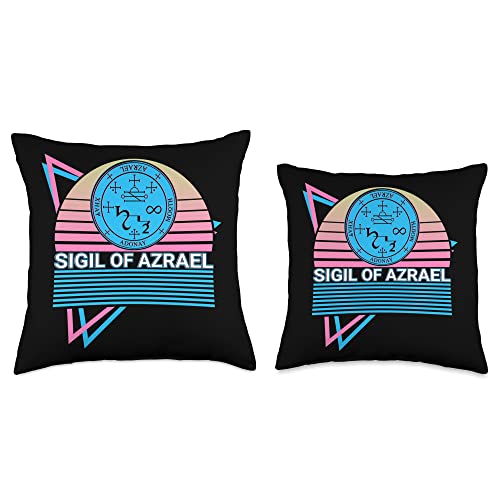 Azrael Sigil Angel of Death Gifts Azrael Sigil Angel of Death Retro Throw Pillow, 18x18, Multicolor