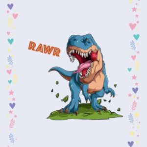 Azrael: Personalized Dinosaur Rawr T-Rex Notebook For Boy With Name, 6 x 9 inches 110 Pages.