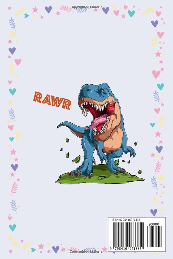 Azrael: Personalized Dinosaur Rawr T-Rex Notebook For Boy With Name, 6 x 9 inches 110 Pages.