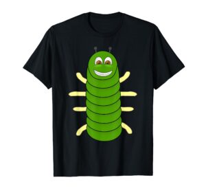 green caterpillar character cute animal halloween costume t-shirt